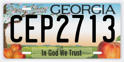 GA license plate CEP2713