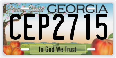 GA license plate CEP2715