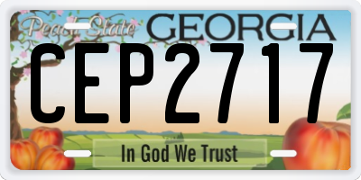 GA license plate CEP2717