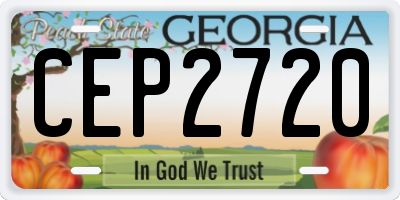 GA license plate CEP2720