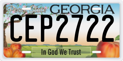 GA license plate CEP2722