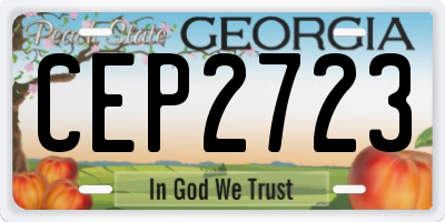 GA license plate CEP2723