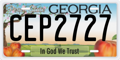 GA license plate CEP2727