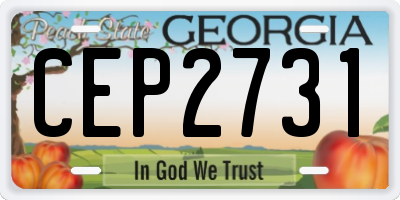 GA license plate CEP2731