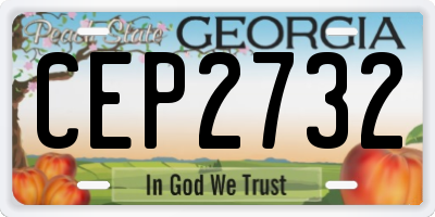 GA license plate CEP2732
