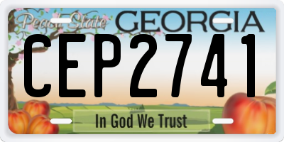 GA license plate CEP2741