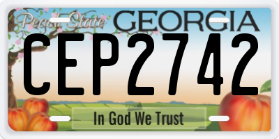 GA license plate CEP2742