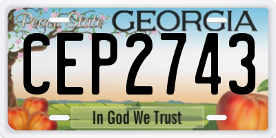 GA license plate CEP2743