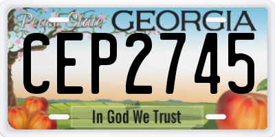 GA license plate CEP2745