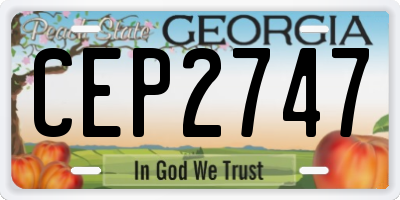 GA license plate CEP2747