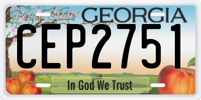 GA license plate CEP2751