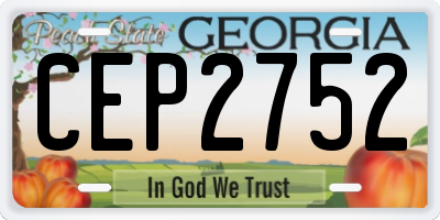GA license plate CEP2752