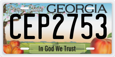 GA license plate CEP2753