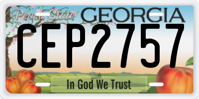 GA license plate CEP2757