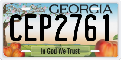 GA license plate CEP2761