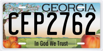 GA license plate CEP2762