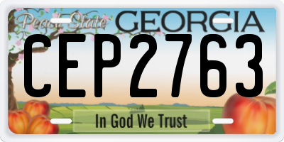 GA license plate CEP2763