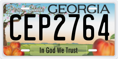 GA license plate CEP2764