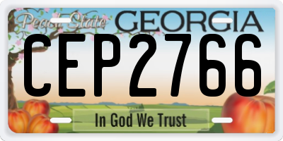 GA license plate CEP2766