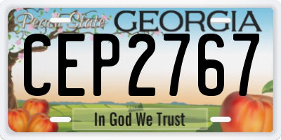 GA license plate CEP2767