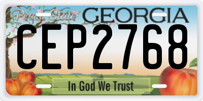 GA license plate CEP2768