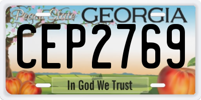 GA license plate CEP2769
