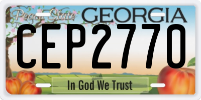 GA license plate CEP2770