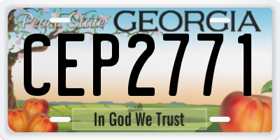 GA license plate CEP2771