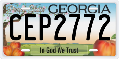 GA license plate CEP2772