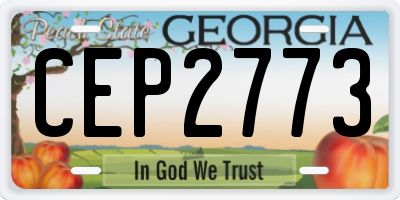 GA license plate CEP2773