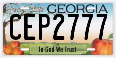 GA license plate CEP2777