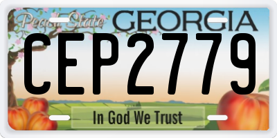 GA license plate CEP2779