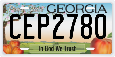 GA license plate CEP2780