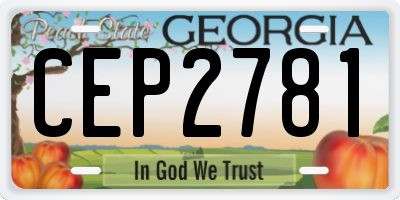 GA license plate CEP2781