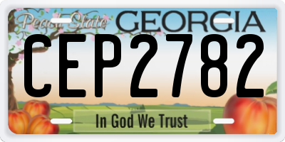GA license plate CEP2782