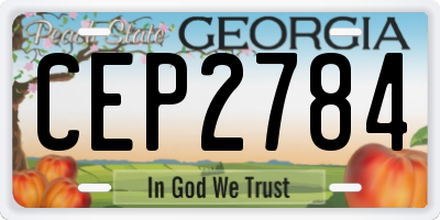 GA license plate CEP2784