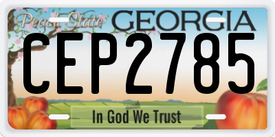 GA license plate CEP2785