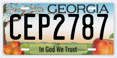 GA license plate CEP2787