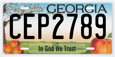 GA license plate CEP2789