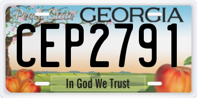 GA license plate CEP2791