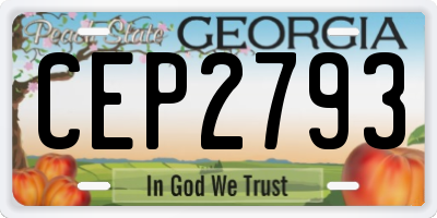 GA license plate CEP2793