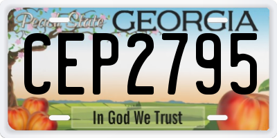 GA license plate CEP2795