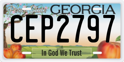 GA license plate CEP2797