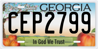 GA license plate CEP2799