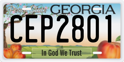 GA license plate CEP2801