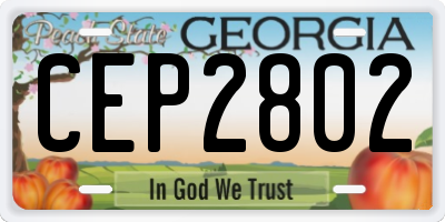 GA license plate CEP2802