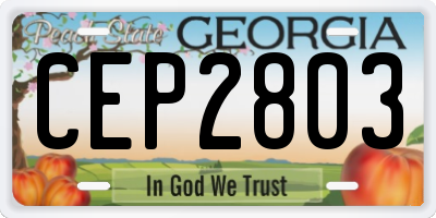 GA license plate CEP2803