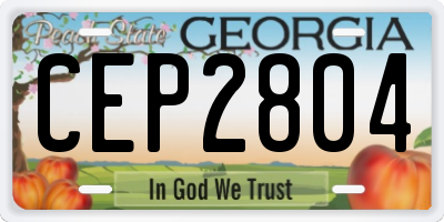 GA license plate CEP2804