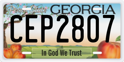 GA license plate CEP2807