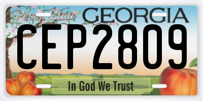 GA license plate CEP2809